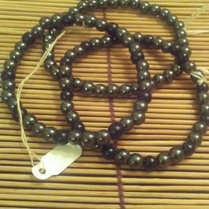 Size 8 Set of 3 Glass Charcoal & Black Bracelets